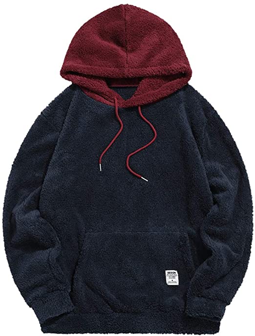 Unisex Pullover lightweight athletic Cozy Sherpa Lined Hoodie