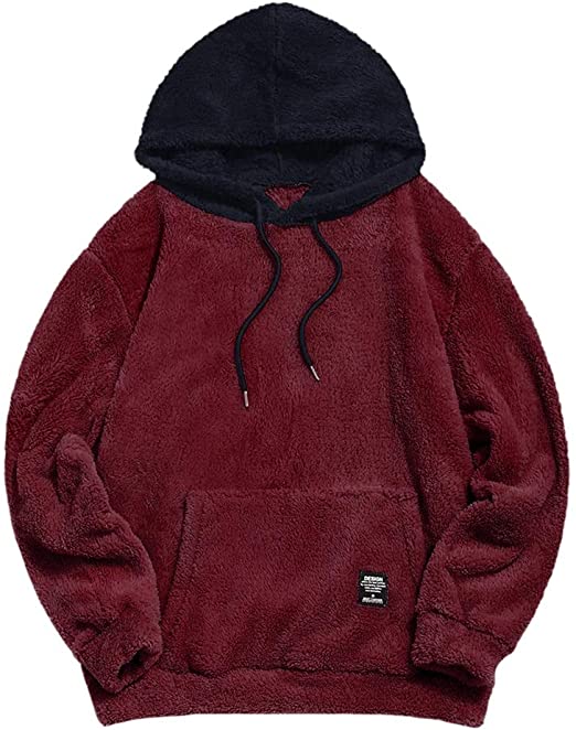 Unisex Pullover lightweight athletic Cozy Sherpa Lined Hoodie